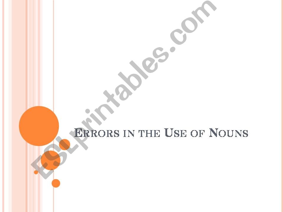 Errors in the Use of Nouns powerpoint