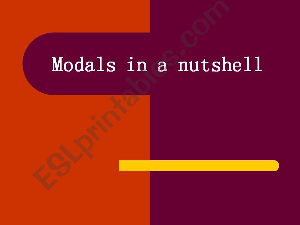 MODALS IN A NUTSHELL powerpoint