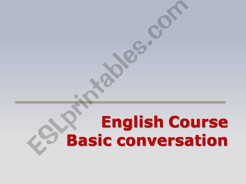 Basic conversation lesson powerpoint