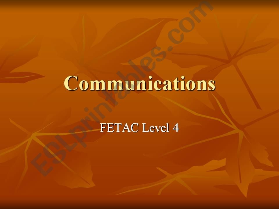 Communications powerpoint