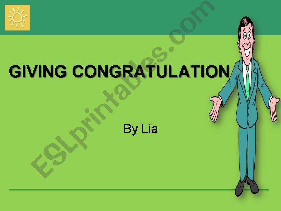 Giving congratulation powerpoint