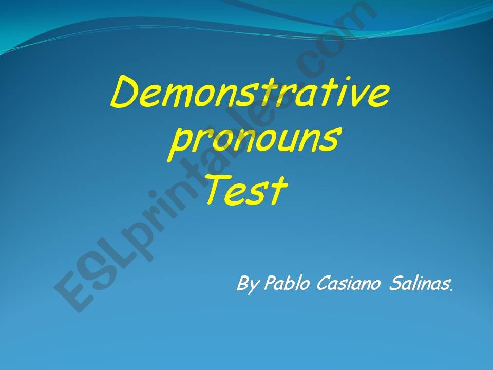 demonstrative pronouns test powerpoint