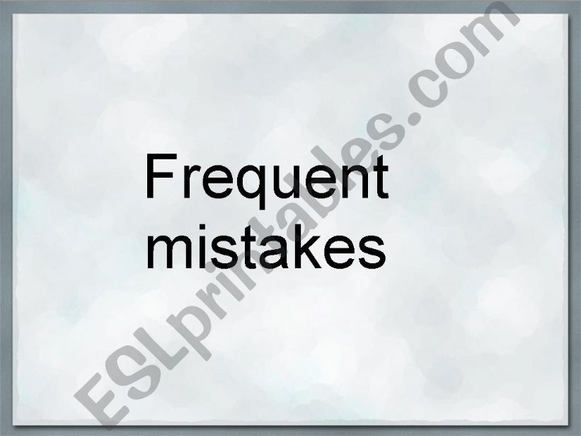 Frequent Mistakes powerpoint