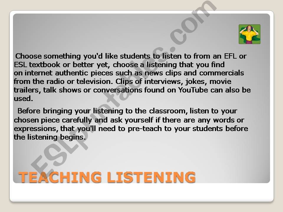 Teaching listening powerpoint