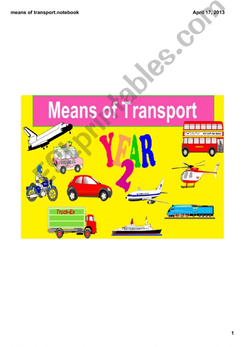 Means of Transport powerpoint