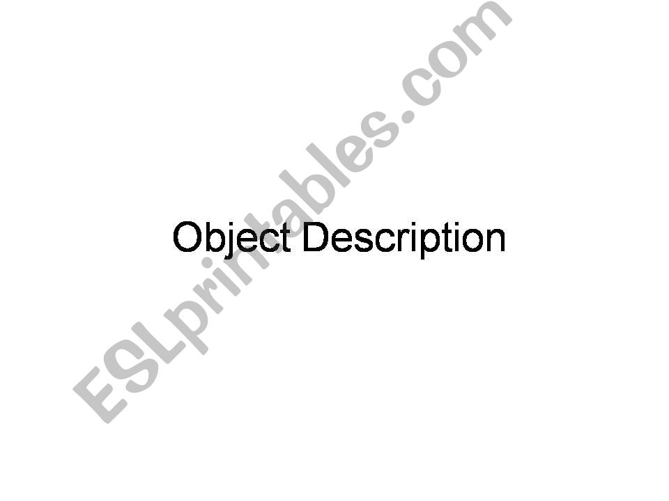 Object description powerpoint