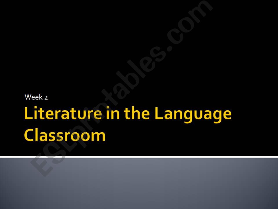 Language teaching with literature