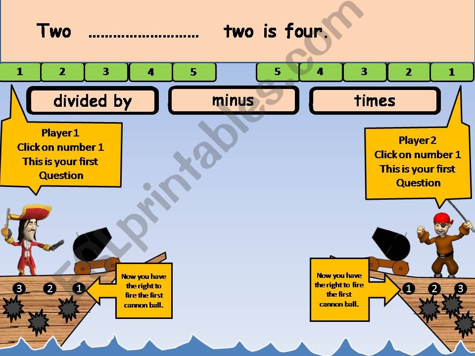 Maths Operations/Pirate Game/Two Players