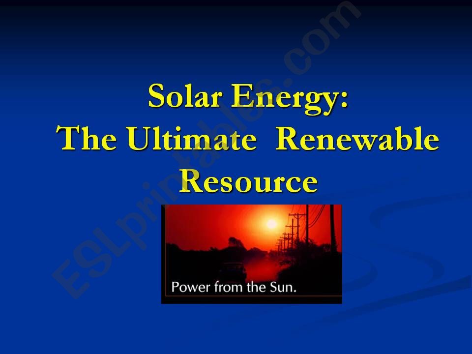 THE SUN IS THE SOLUTION powerpoint