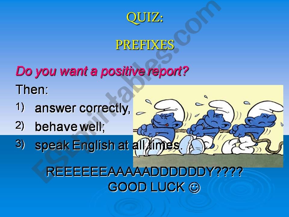 Prefixes (Multiple Choice Quiz)