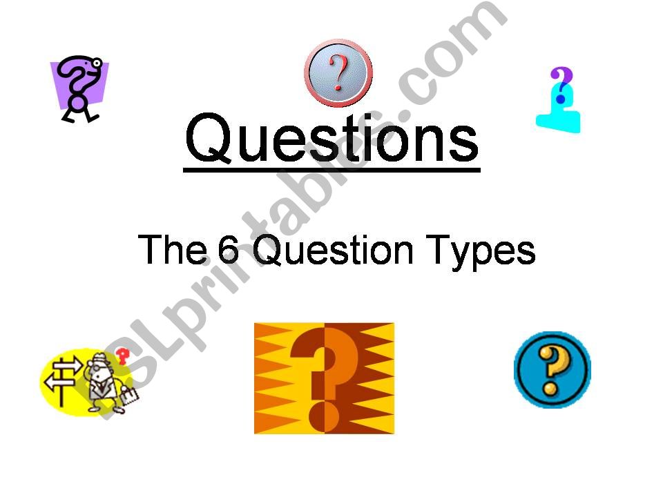 the six questions type powerpoint