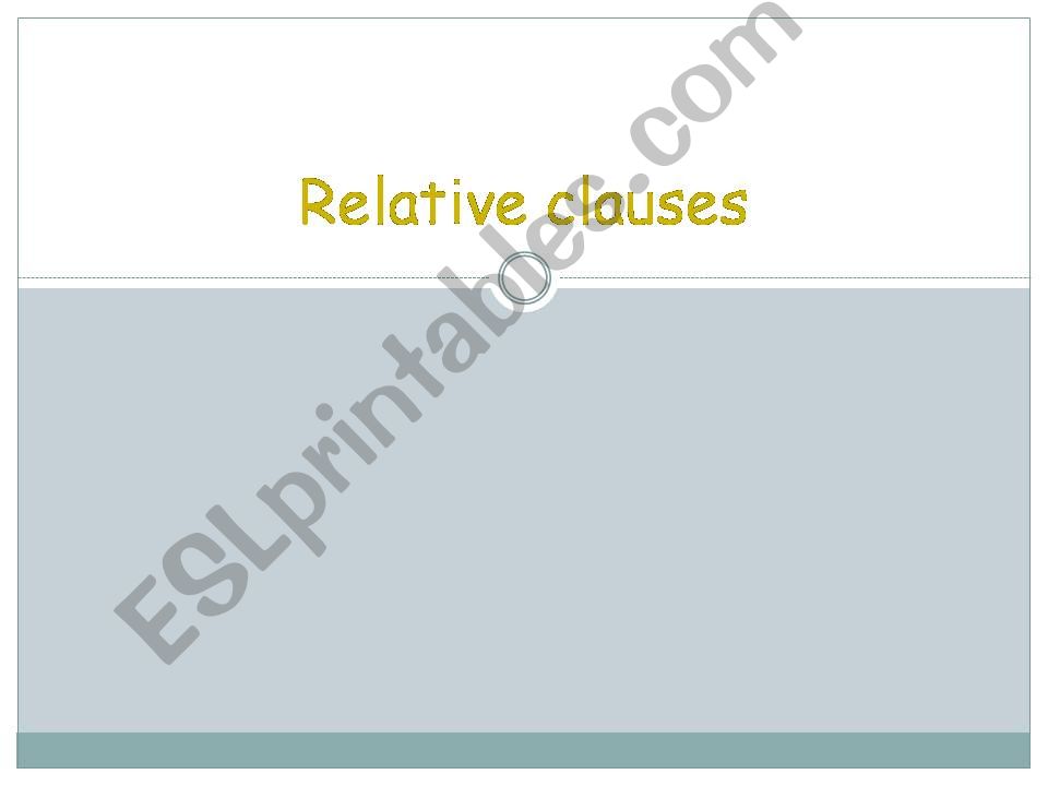 Relative Pronouns powerpoint