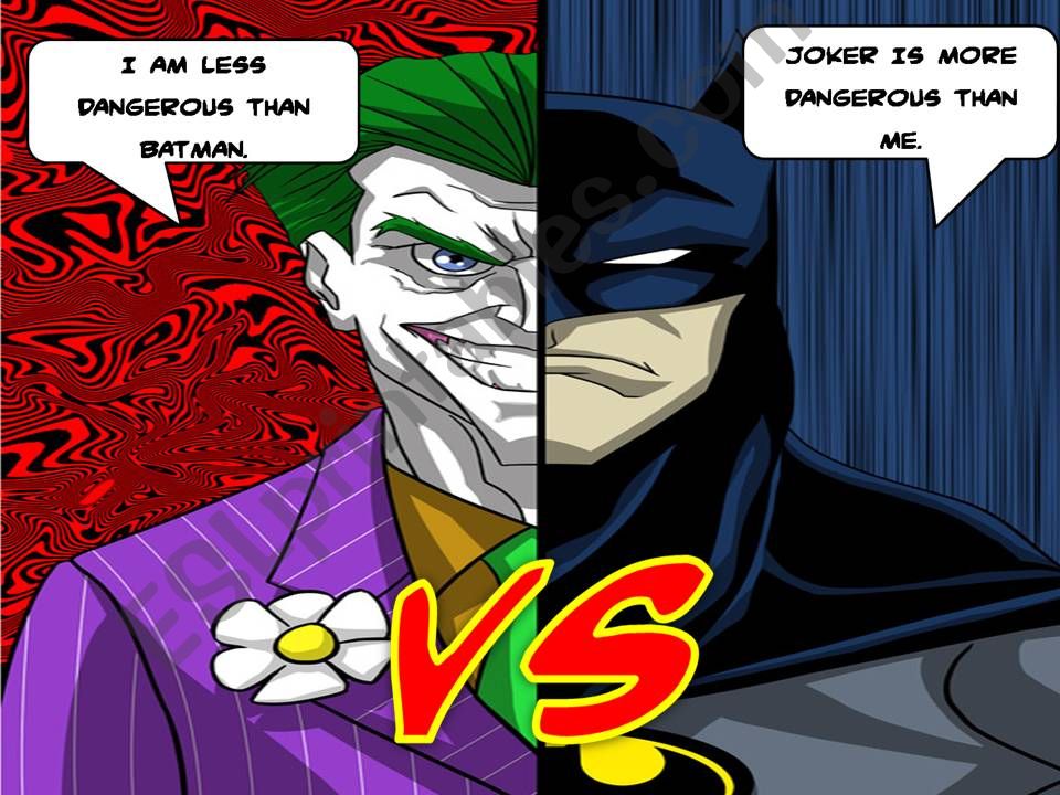 superheroes vs villains (comparatives game 2/3)