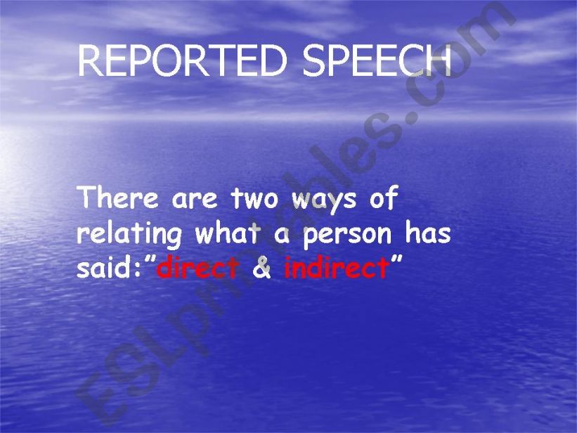 reported speech powerpoint