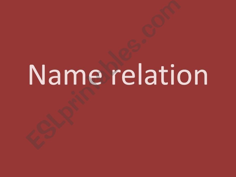 Name relation powerpoint