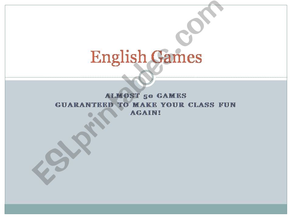 Fun English Games powerpoint