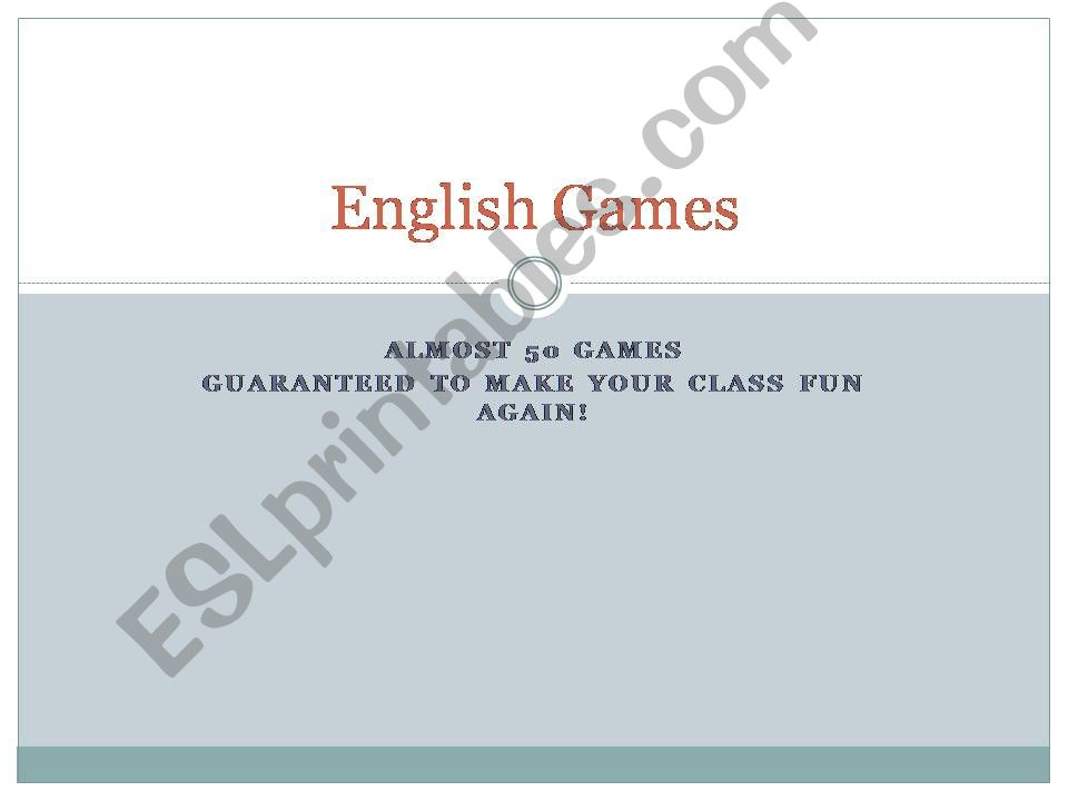 Fun English Games powerpoint