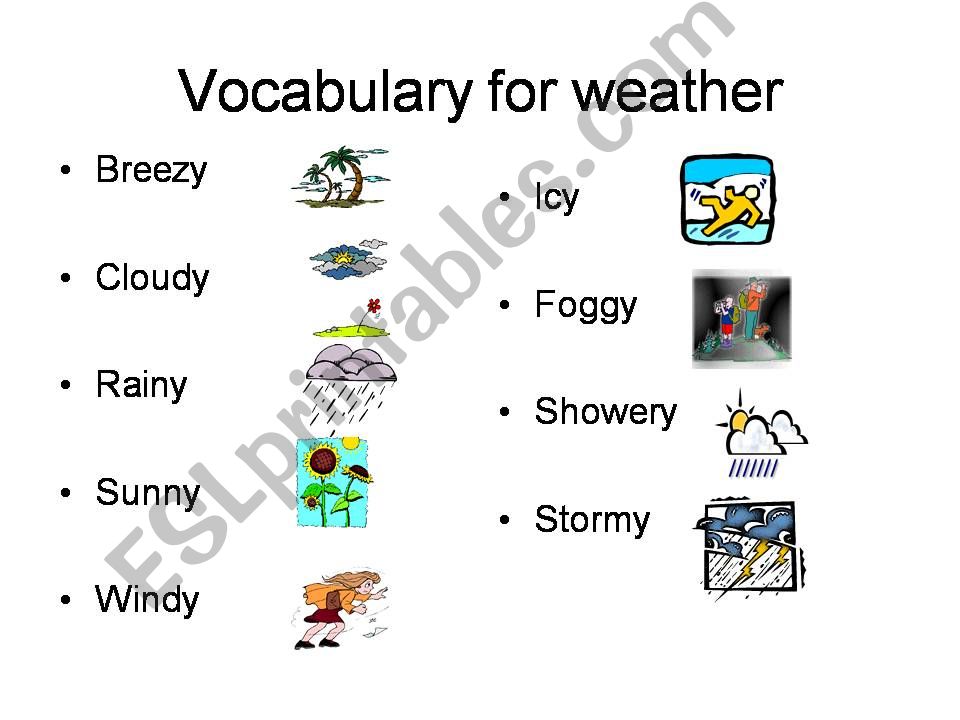 Weather Vocabulary powerpoint