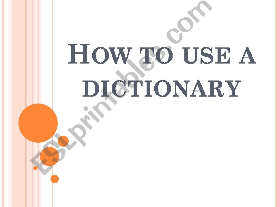 How to use a Dictionary powerpoint
