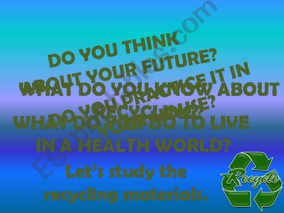 Recycled Material Part 1 powerpoint
