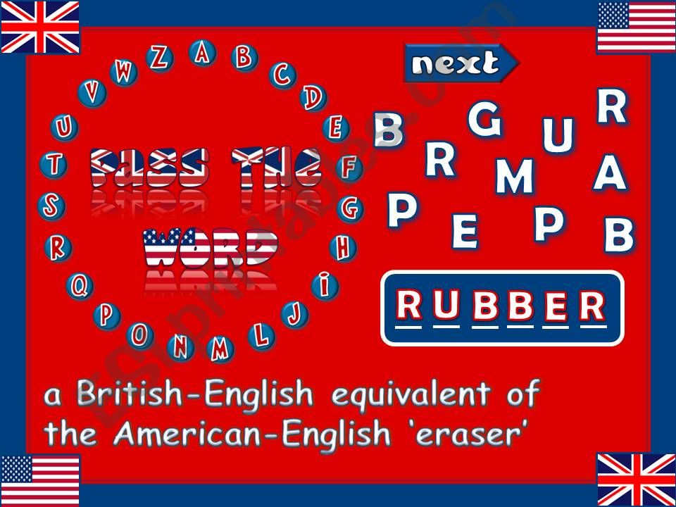Pass the word - American vs British English *GAME* (2/6)
