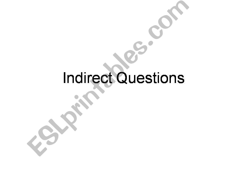Indirect Questions Game powerpoint