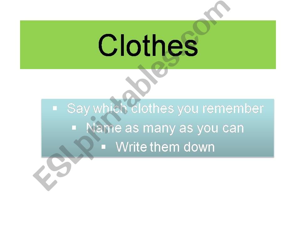clothes and adjectives powerpoint