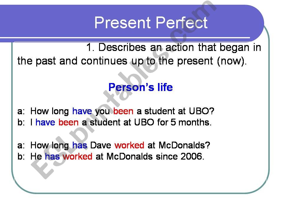 present perfect powerpoint