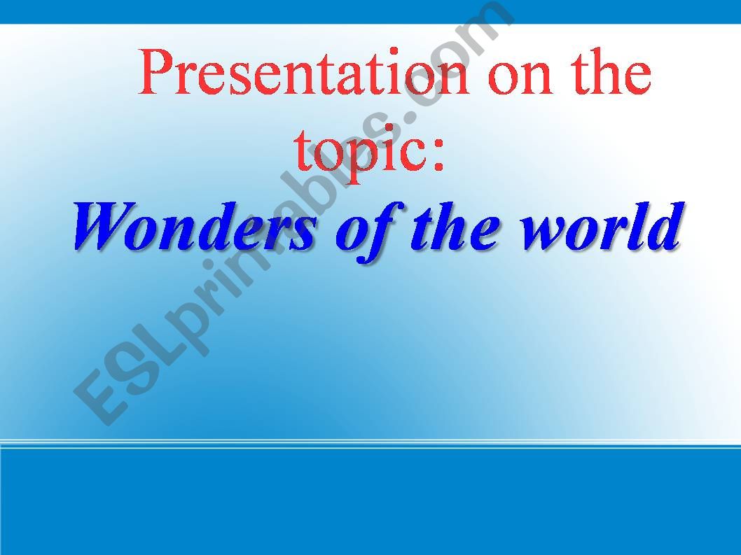Wonders of the World powerpoint