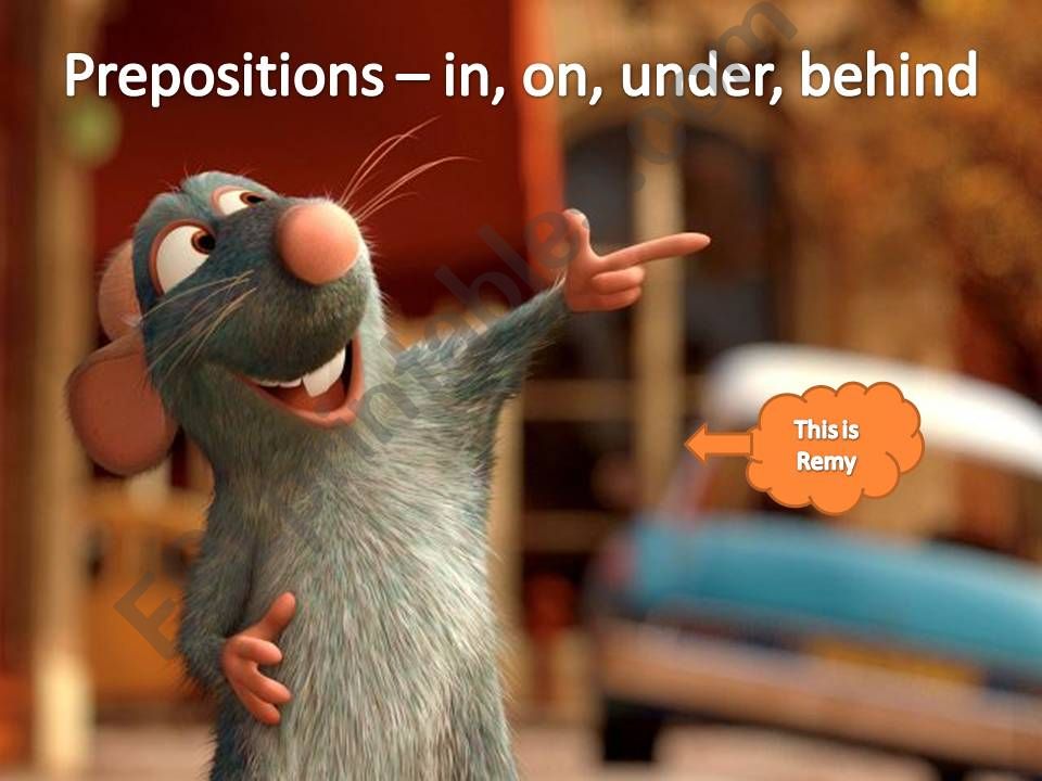 Prepositions  in, on, under, behind 