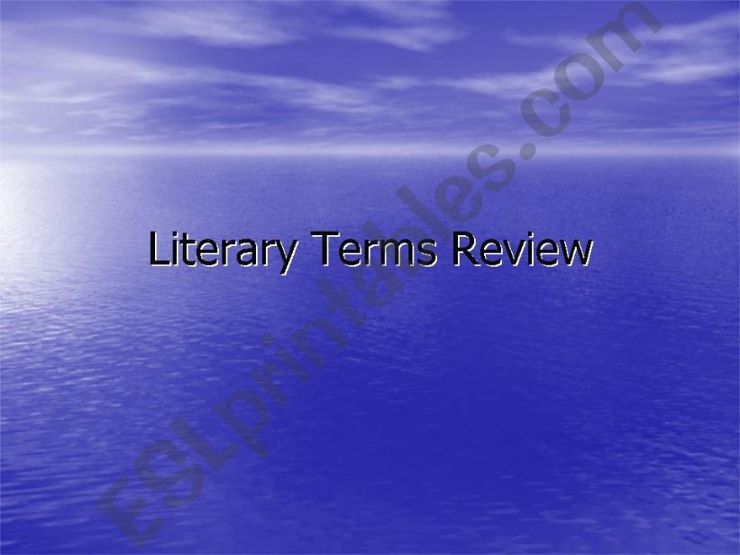 Literary Terms Review powerpoint