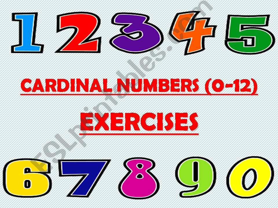 Cardinal Numbers (0-12) - with SOUND - Part 2 - Exercises