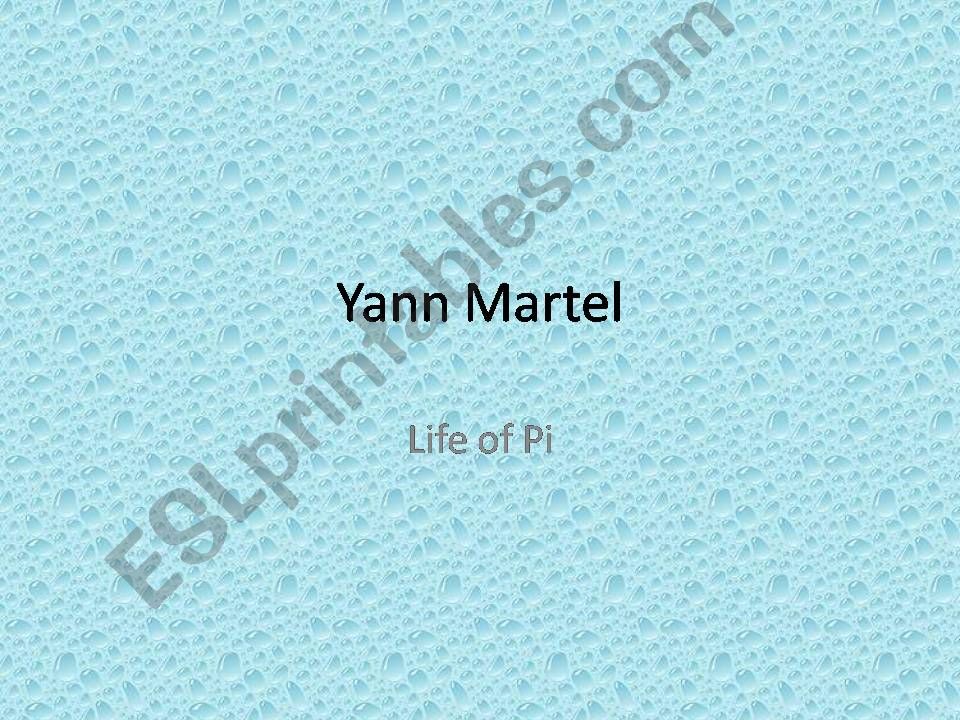 Yann Martel - Life of Pi powerpoint
