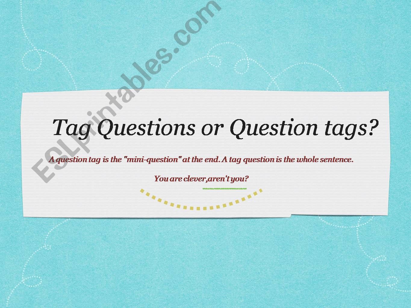 TAG QUESTIONS powerpoint
