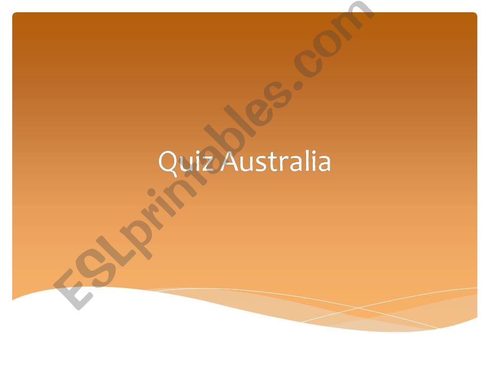 Quiz: Australia powerpoint