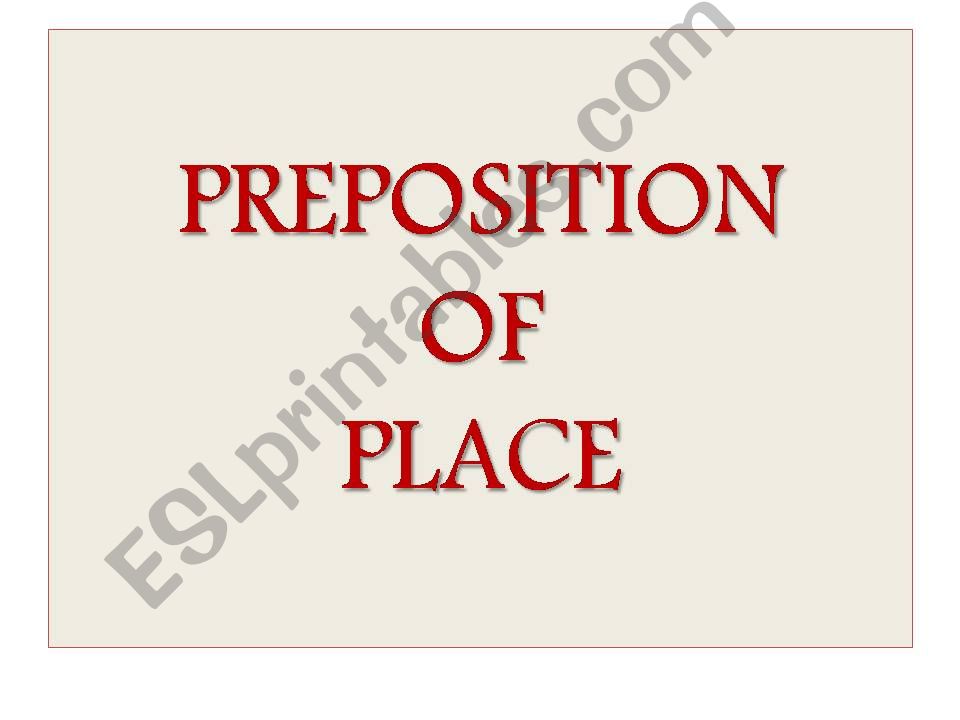 Preposition of Place powerpoint
