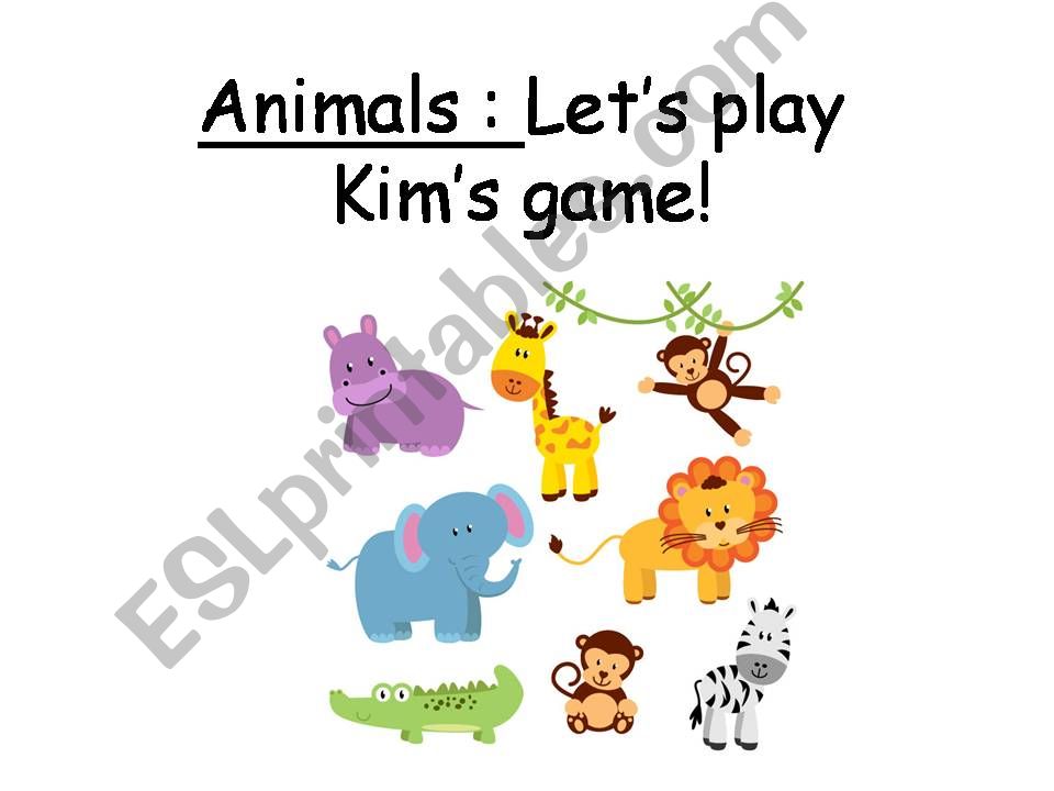 Animals - Kims game powerpoint