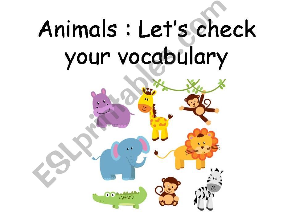 Animals -vocabulary powerpoint