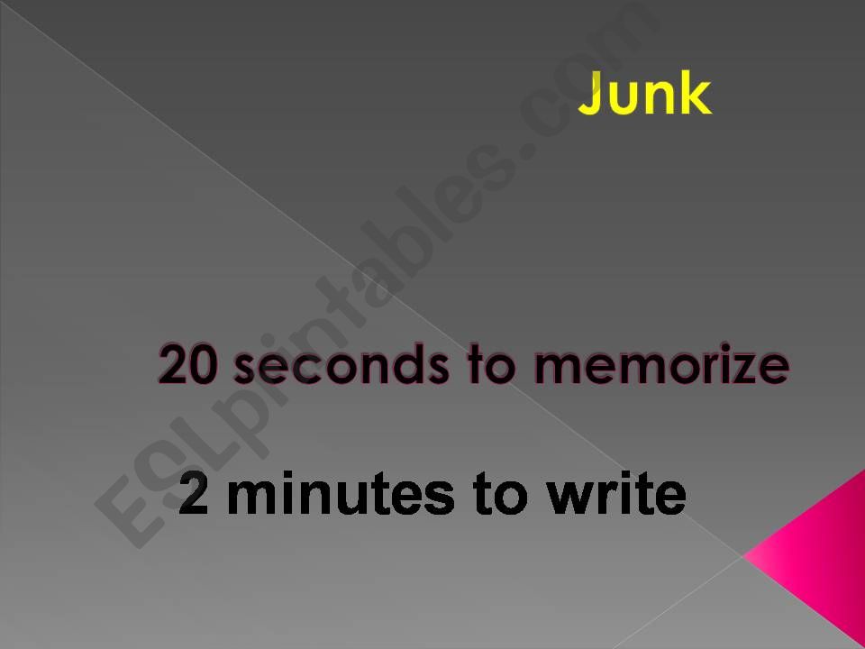 Junk game powerpoint