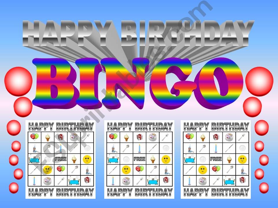 Birthday Bingo Game powerpoint