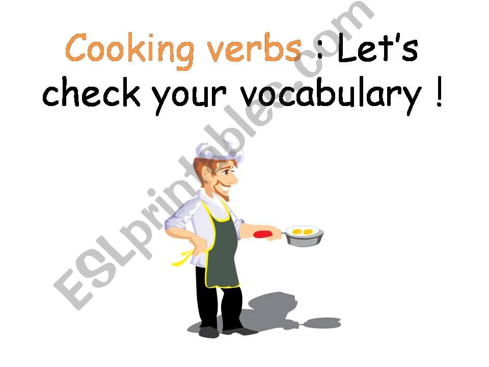 Cooking verbs - vocabulary powerpoint