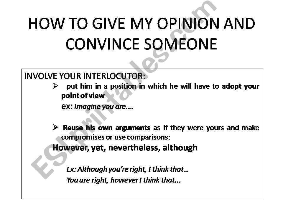 Give your opinion powerpoint