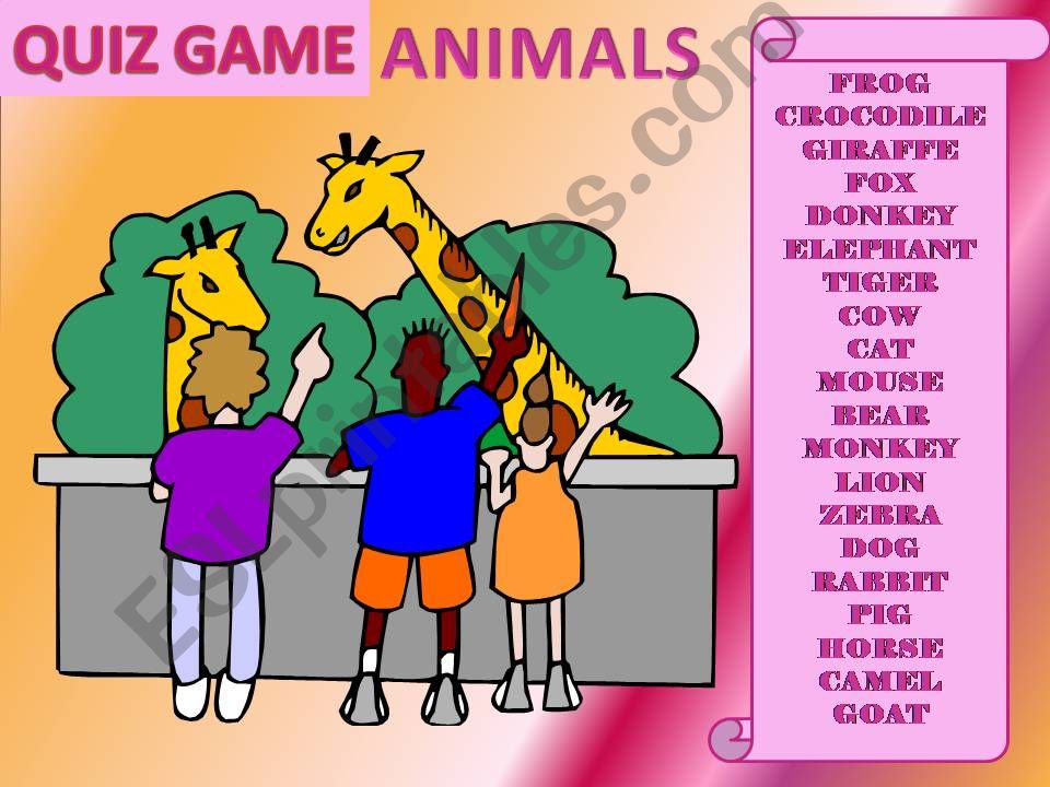 ANIMALS pictionary powerpoint