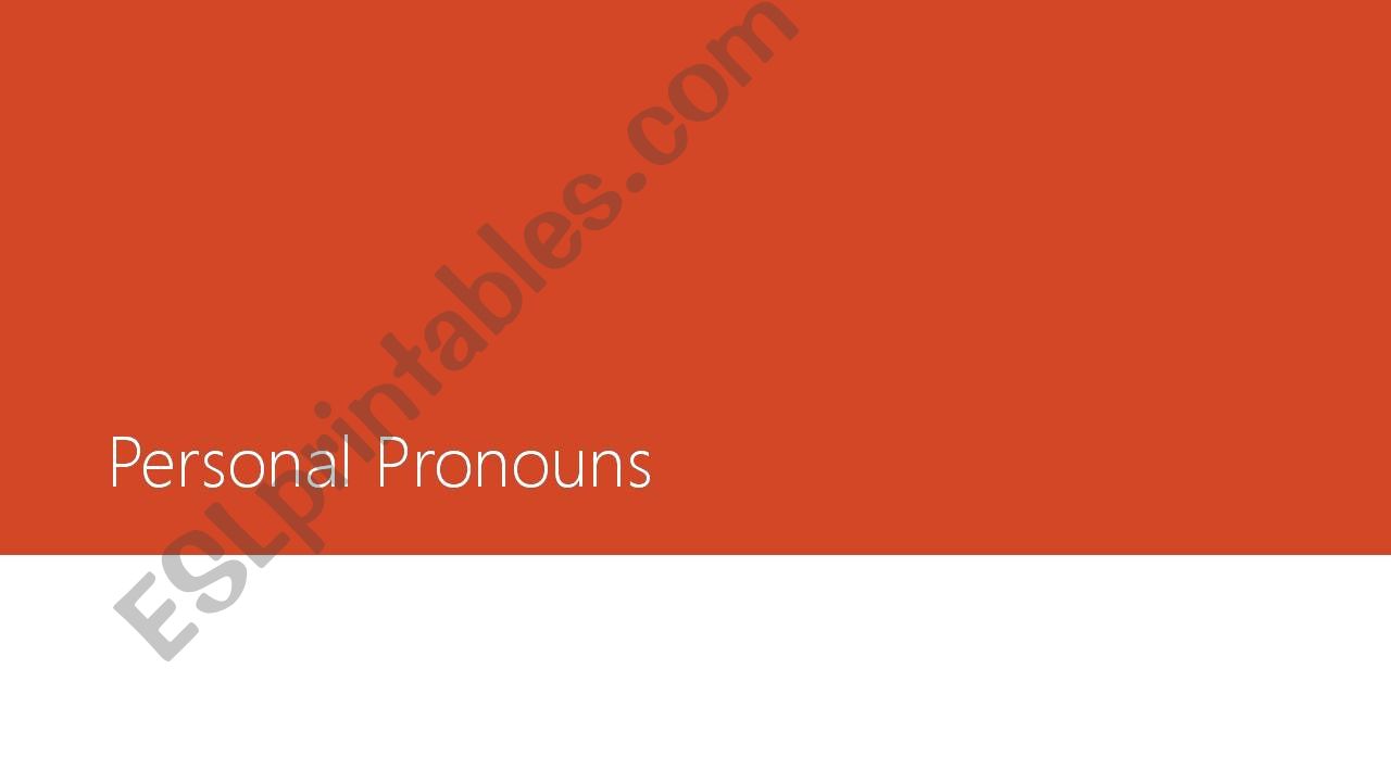 Personal Pronouns powerpoint