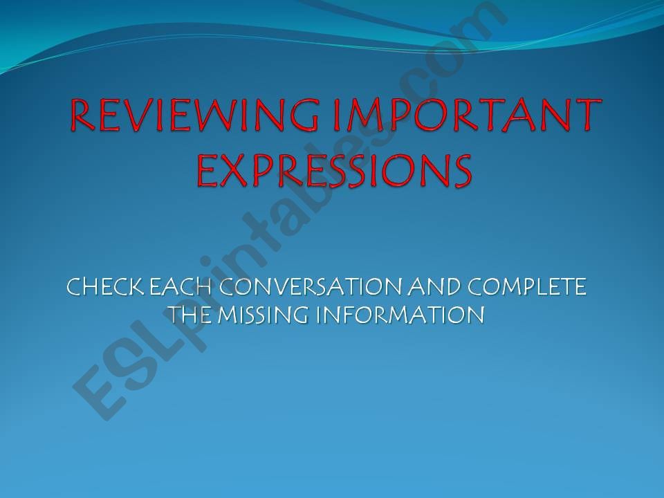 Important expressions powerpoint