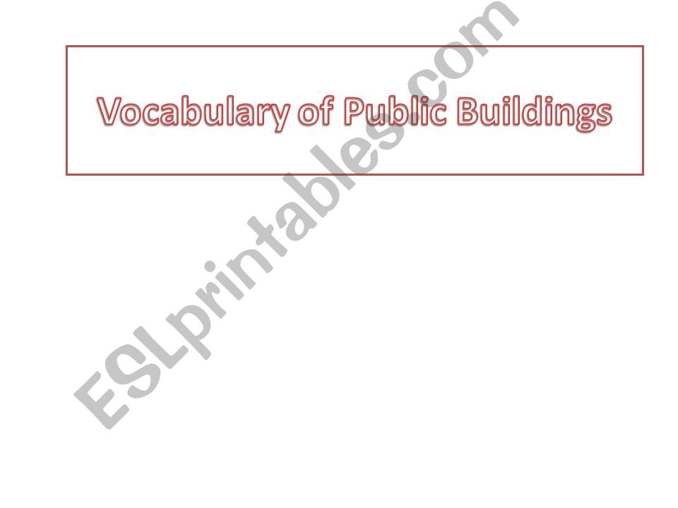 vocabulary of public buildings