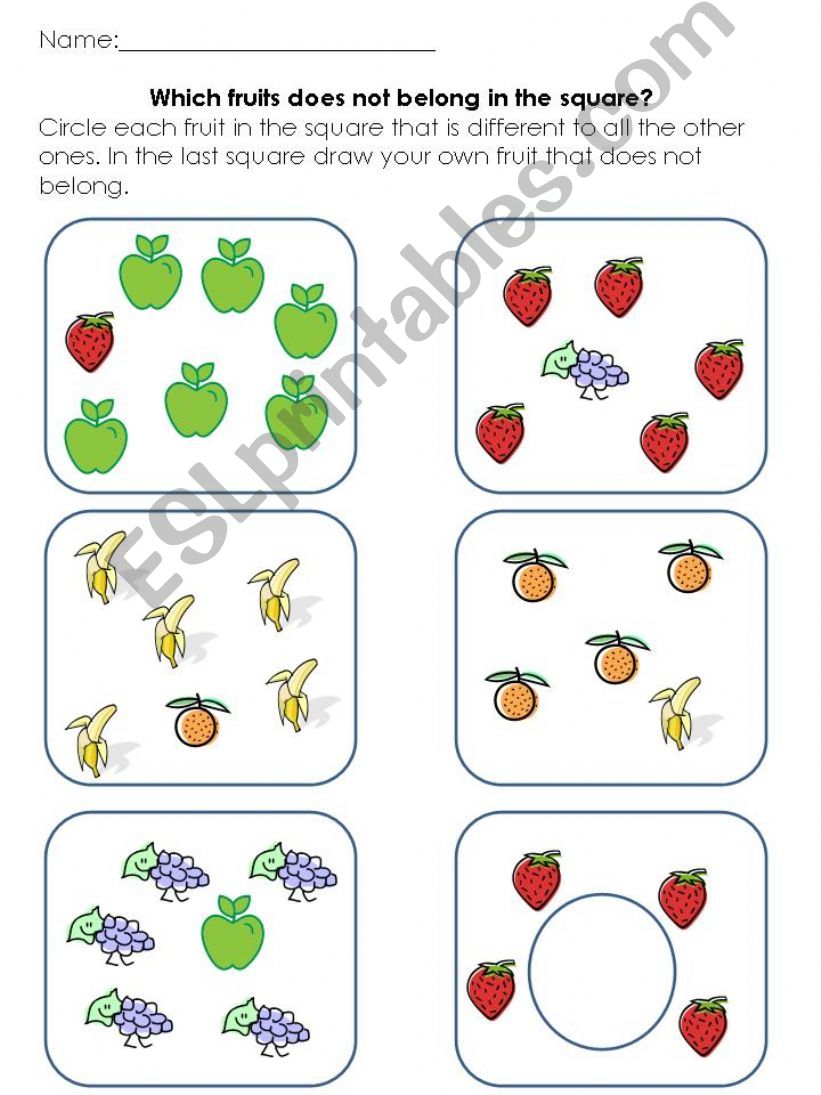 Which fruit does not belong? powerpoint