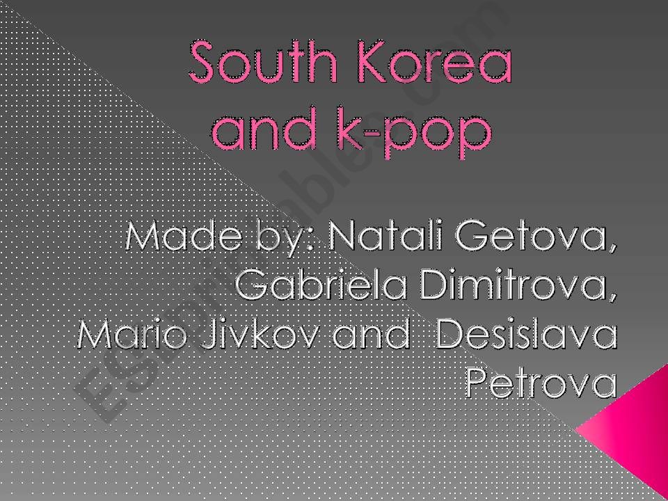 South Korea and K-pop powerpoint