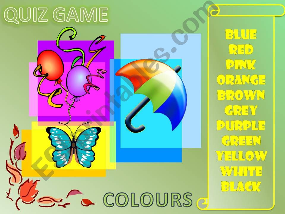 COLOURS pictionary powerpoint