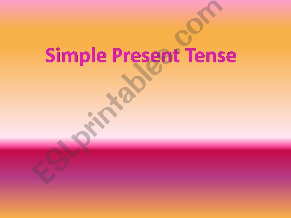 Simple Present Tense powerpoint
